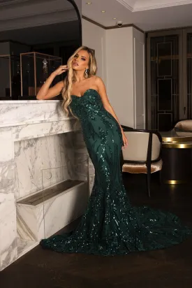 Gianna Gown Without Boned Bodice - Emerald