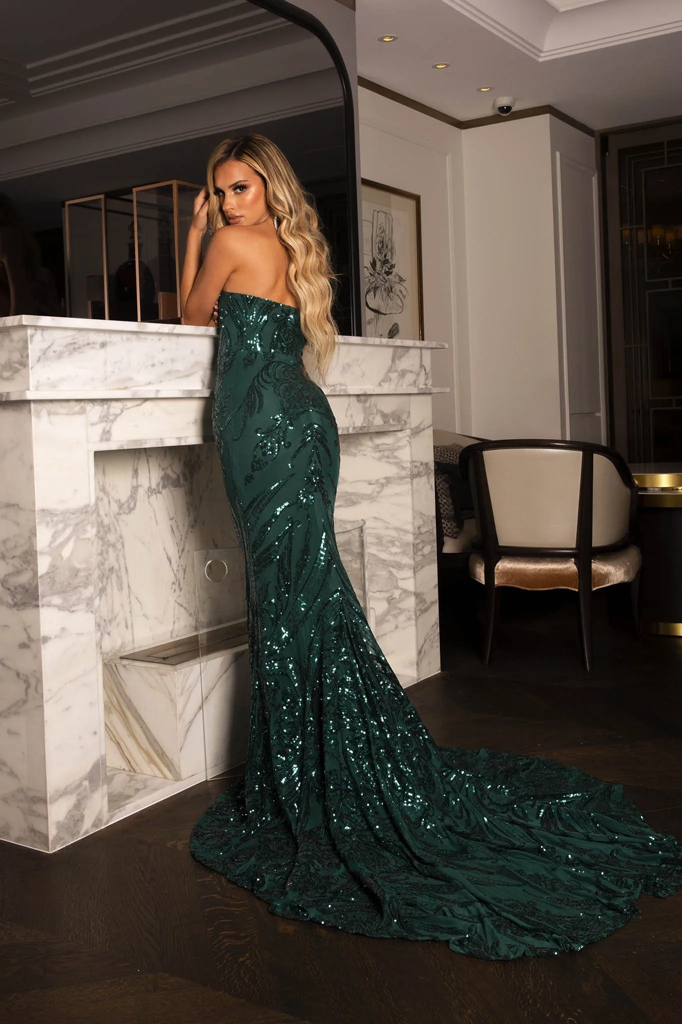 Gianna Gown Without Boned Bodice - Emerald