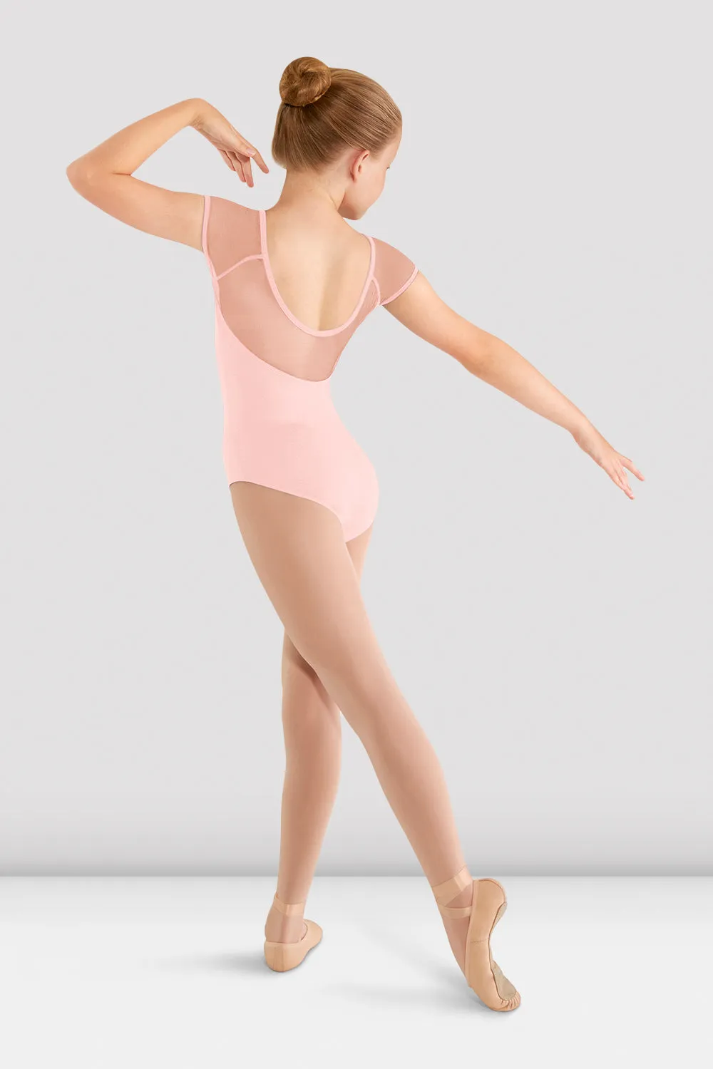 Girls Mirella Mesh Cap Sleeve Leotard