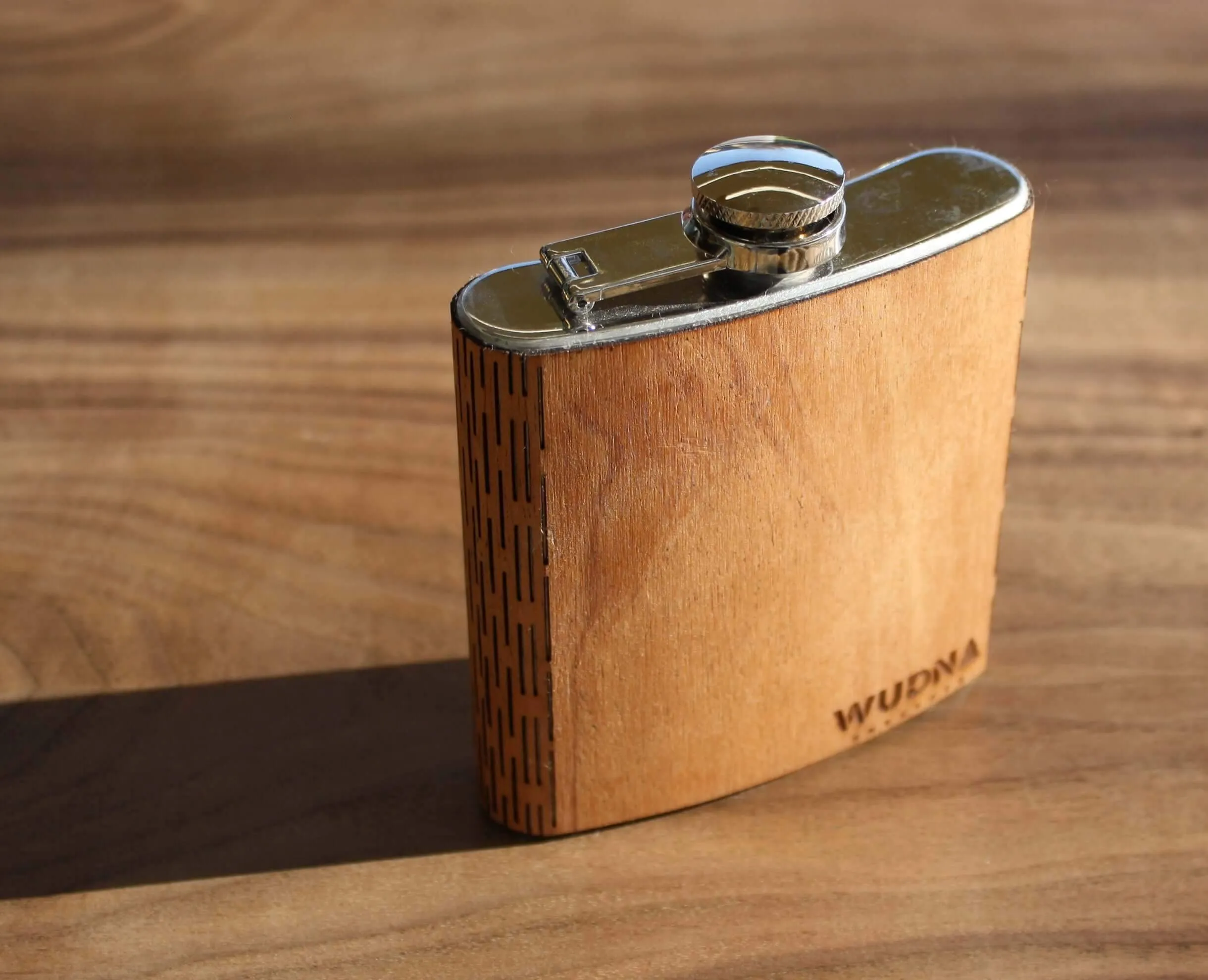 High Quality 6 oz. Wooden Hip Flask - Hand Crafted from Local Wood