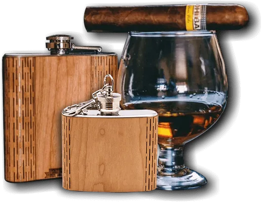 High Quality 6 oz. Wooden Hip Flask - Hand Crafted from Local Wood