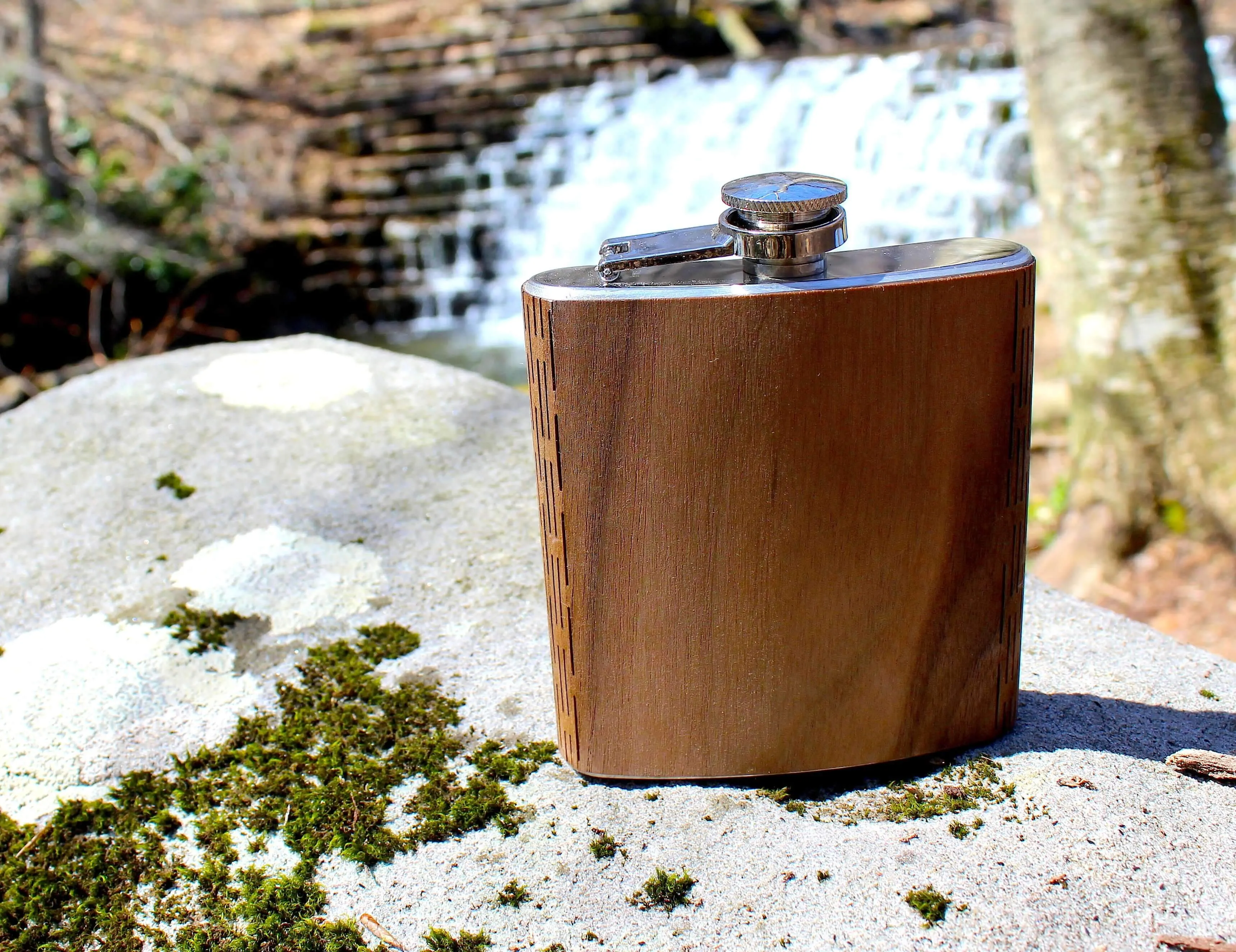 High Quality 6 oz. Wooden Hip Flask - Hand Crafted from Local Wood
