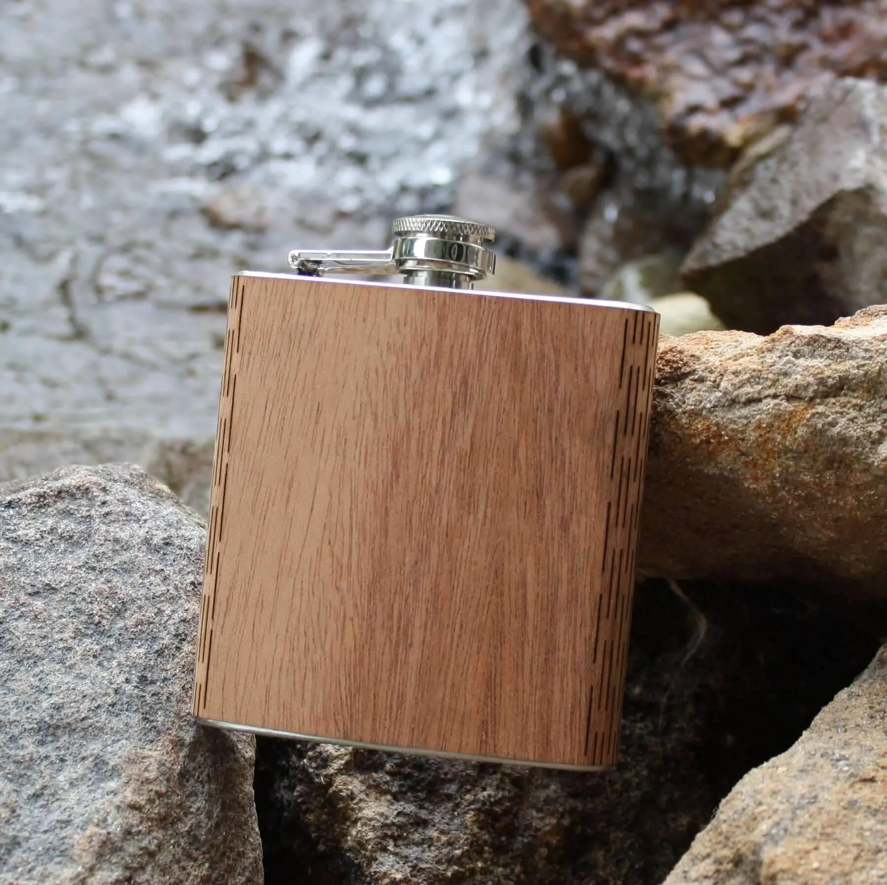 High Quality 6 oz. Wooden Hip Flask - Hand Crafted from Local Wood