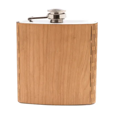 High Quality 6 oz. Wooden Hip Flask - Hand Crafted from Local Wood