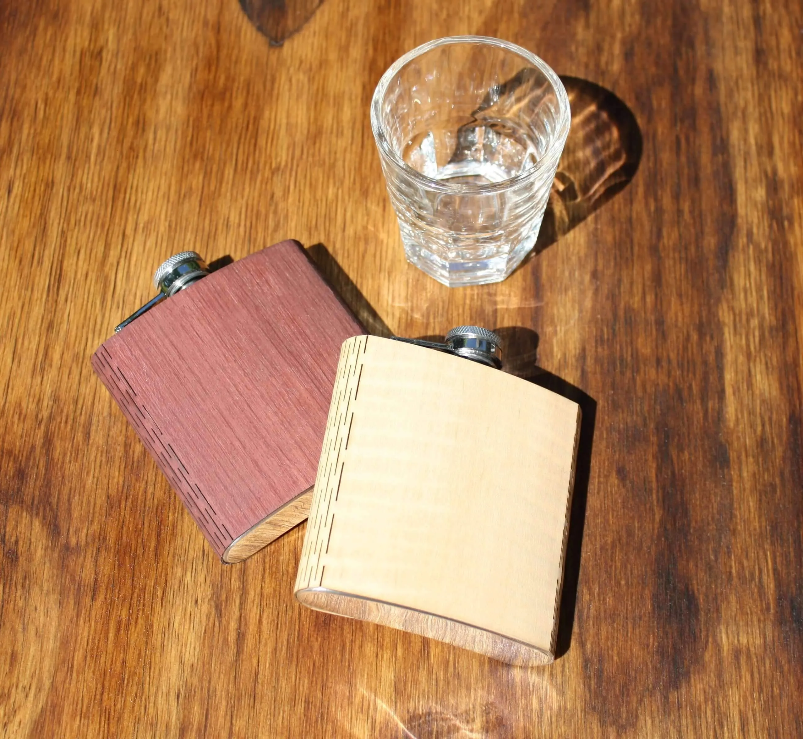 High Quality 6 oz. Wooden Hip Flask - Hand Crafted from Local Wood