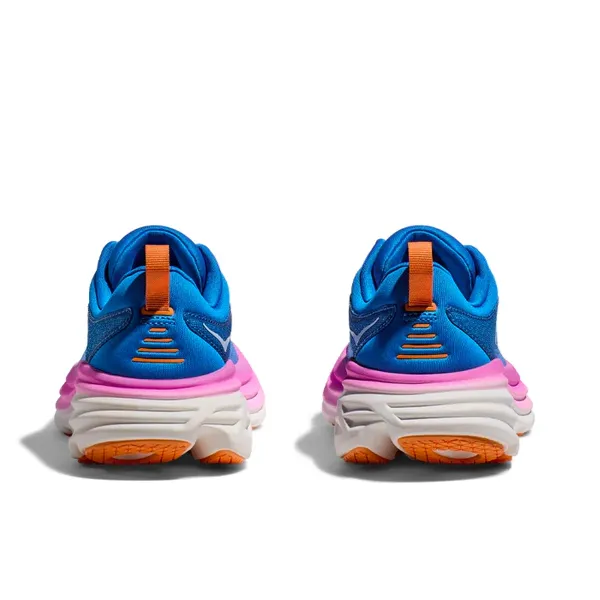 Womens HOKA Bondi 8 Wide Running Shoes in Coastal Sky/All Aboard Colorway