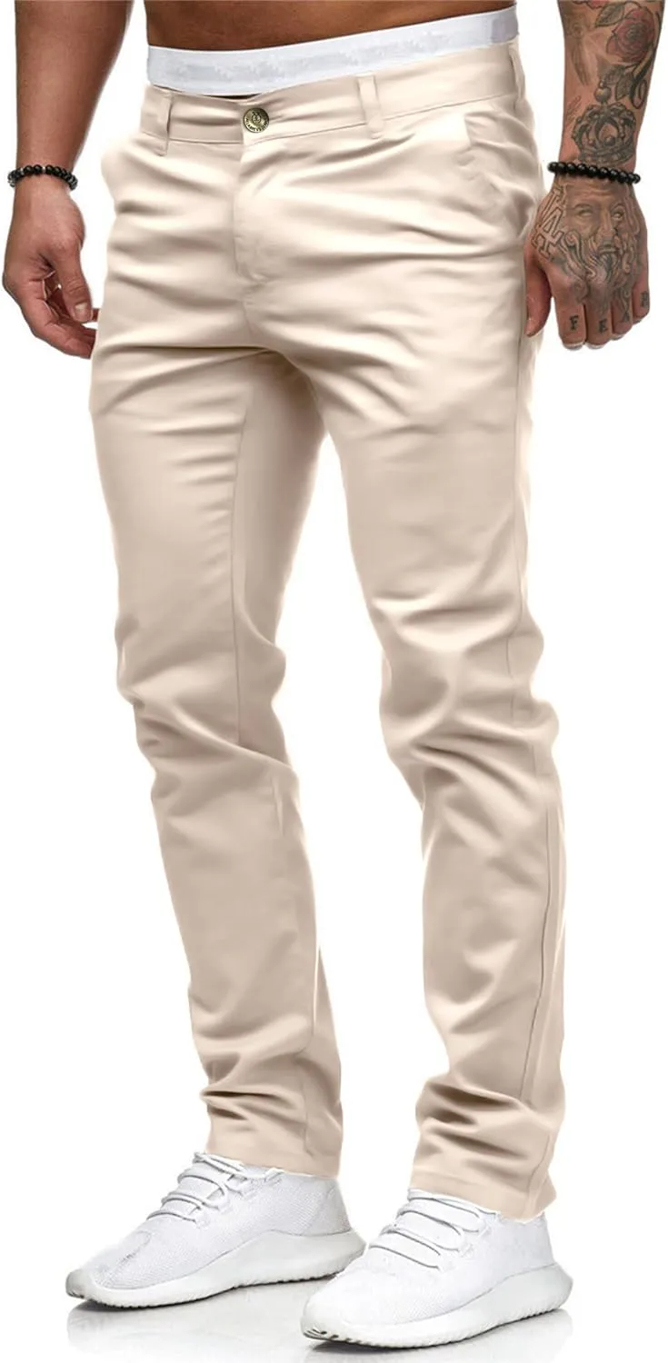 HUNGSON Men Skinny Slim Fit Casual Jeans Dyeing Stretch Straight Fashion Denim Pants