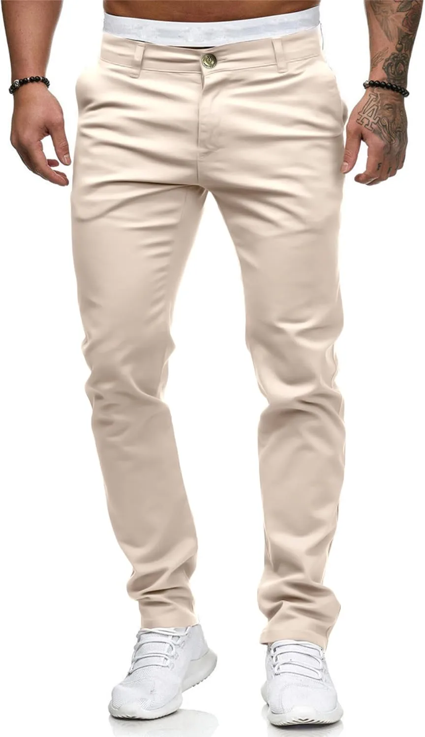 HUNGSON Men Skinny Slim Fit Casual Jeans Dyeing Stretch Straight Fashion Denim Pants