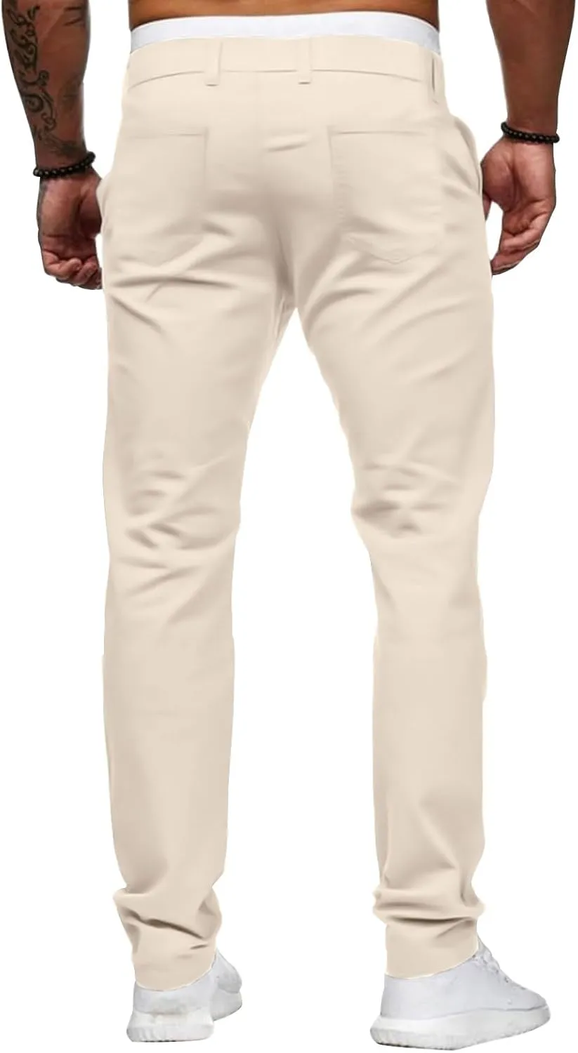 HUNGSON Men Skinny Slim Fit Casual Jeans Dyeing Stretch Straight Fashion Denim Pants
