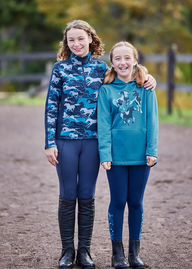 Kids Plush Printed Fleece Half Zip Top