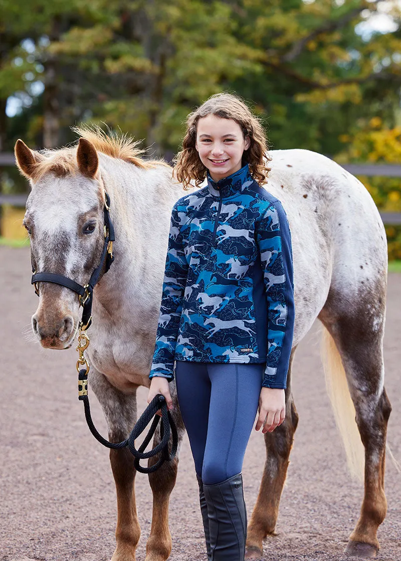 Kids Plush Printed Fleece Half Zip Top