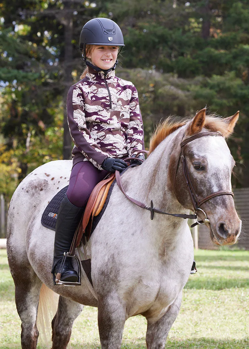 Kids Plush Printed Fleece Half Zip Top