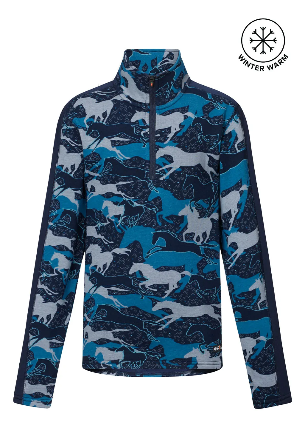 Kids Plush Printed Fleece Half Zip Top