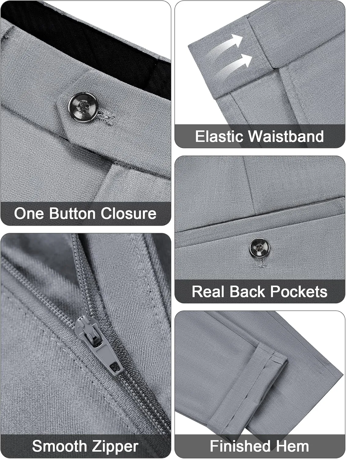 MAGE MALE Men's Slim Fit 3 Piece Suit One Button Solid Shawl Lapel Blazer Jacket Vest Pants Set with Tie Pocket Square