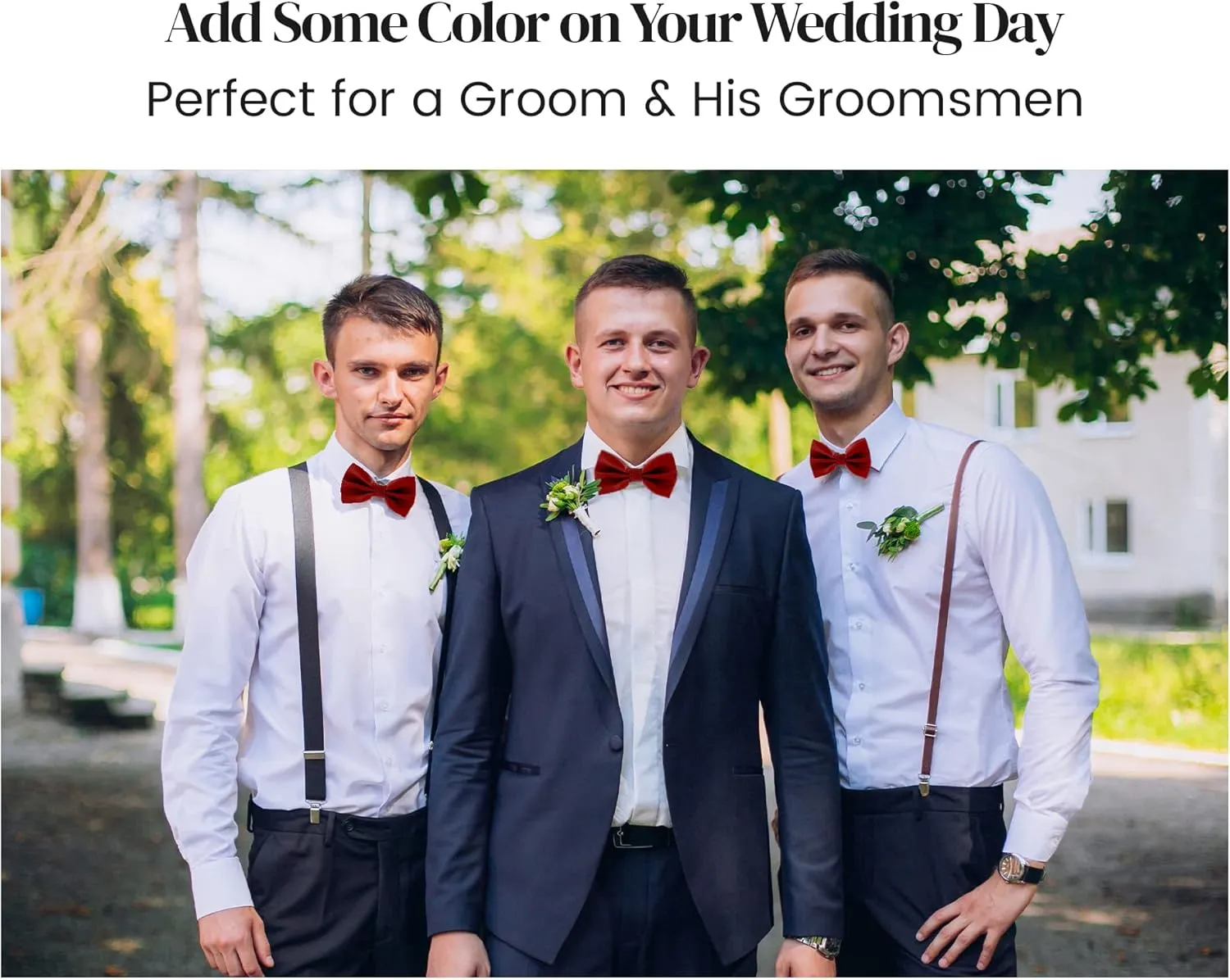 Man of Men Bow Ties for Men Pre-Tied Formal Tuxedo Bowtie - Adjustable Length - Huge Variety Colors Available