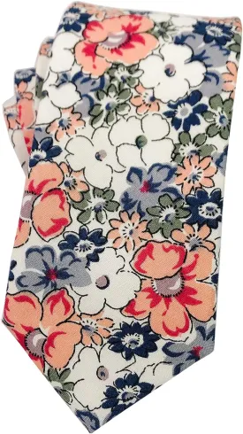 Mantieqingway Men's Cotton Floral Neck Tie 2.56'' Printed Skinny Tie