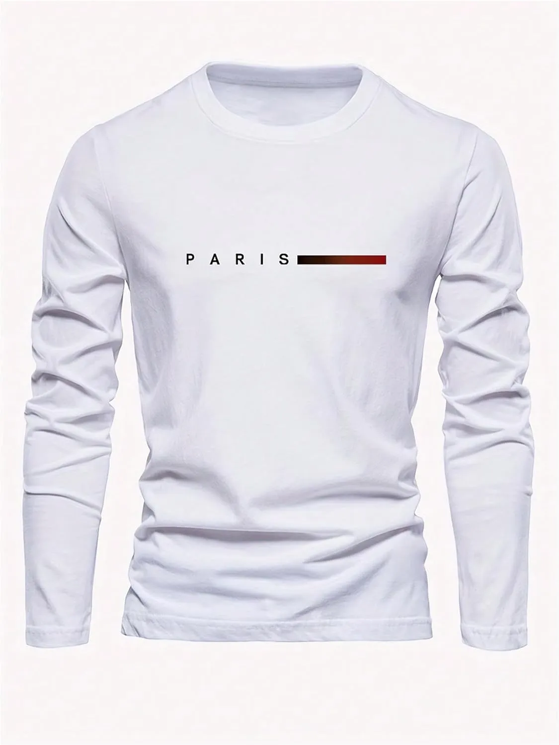 Men's 3 Pack Long Sleeve Shirts Letter Graphic Round Neck Casual T Shirt Top