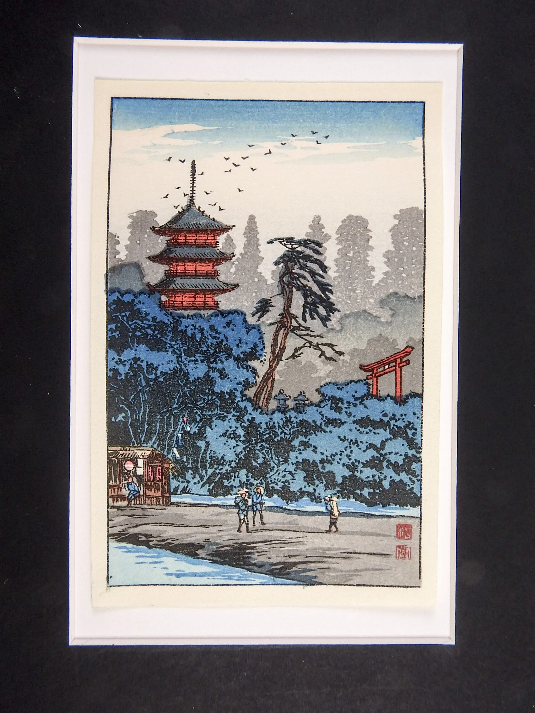 Miniature Japanese Wood Block Prints- Set of 4