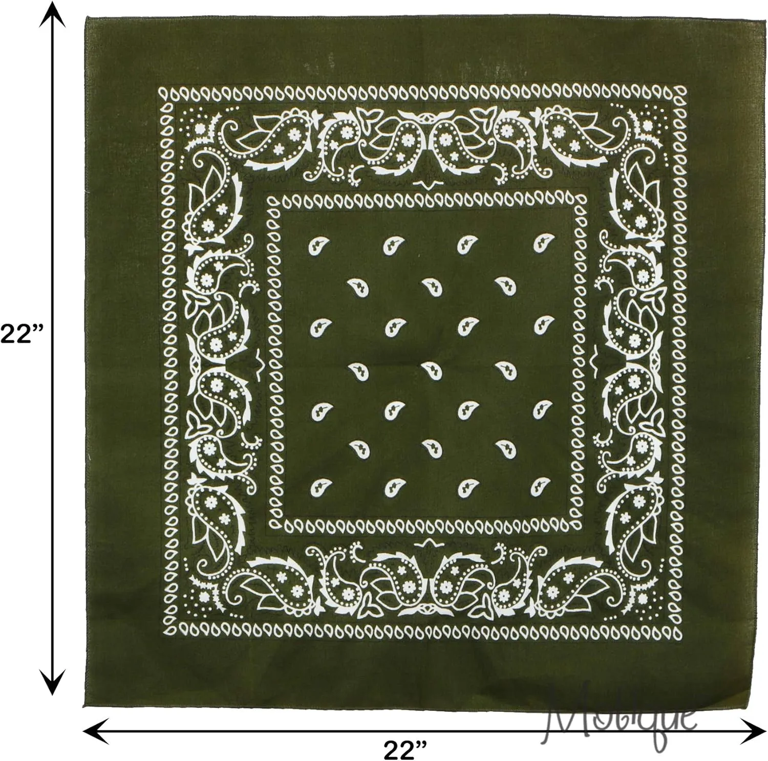 Motique Accessories 22 Inch Cotton Paisley Bandana