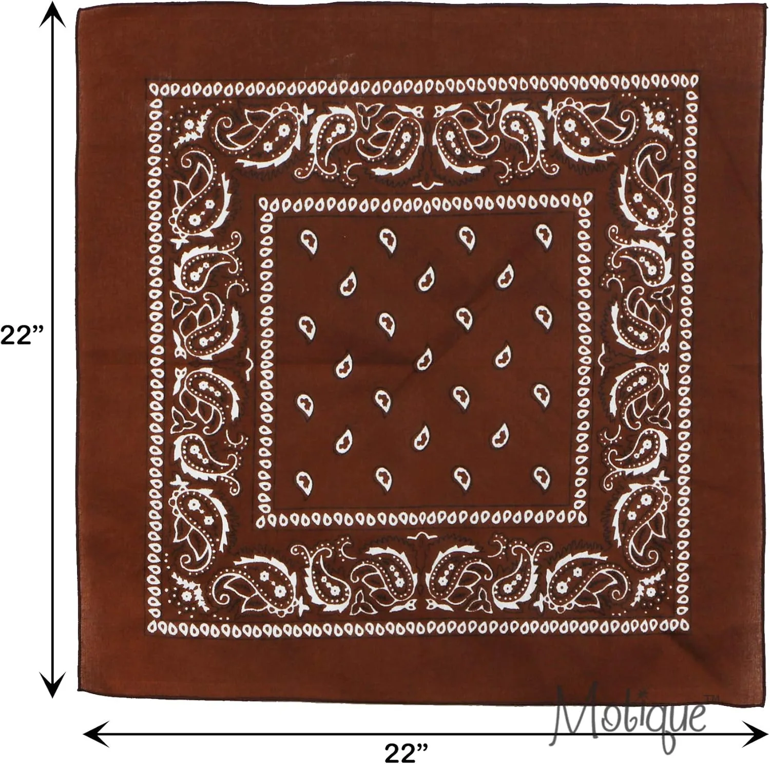 Motique Accessories 22 Inch Cotton Paisley Bandana