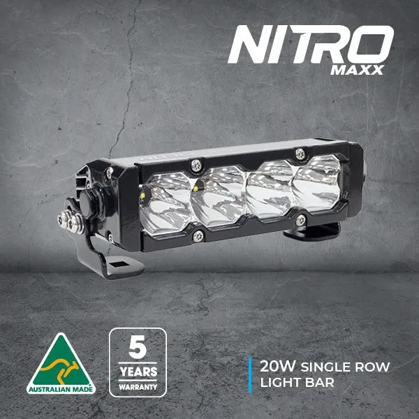 Nitro Maxx 20W 7″ Single Row Light Bar | Ultra Vision Lighting