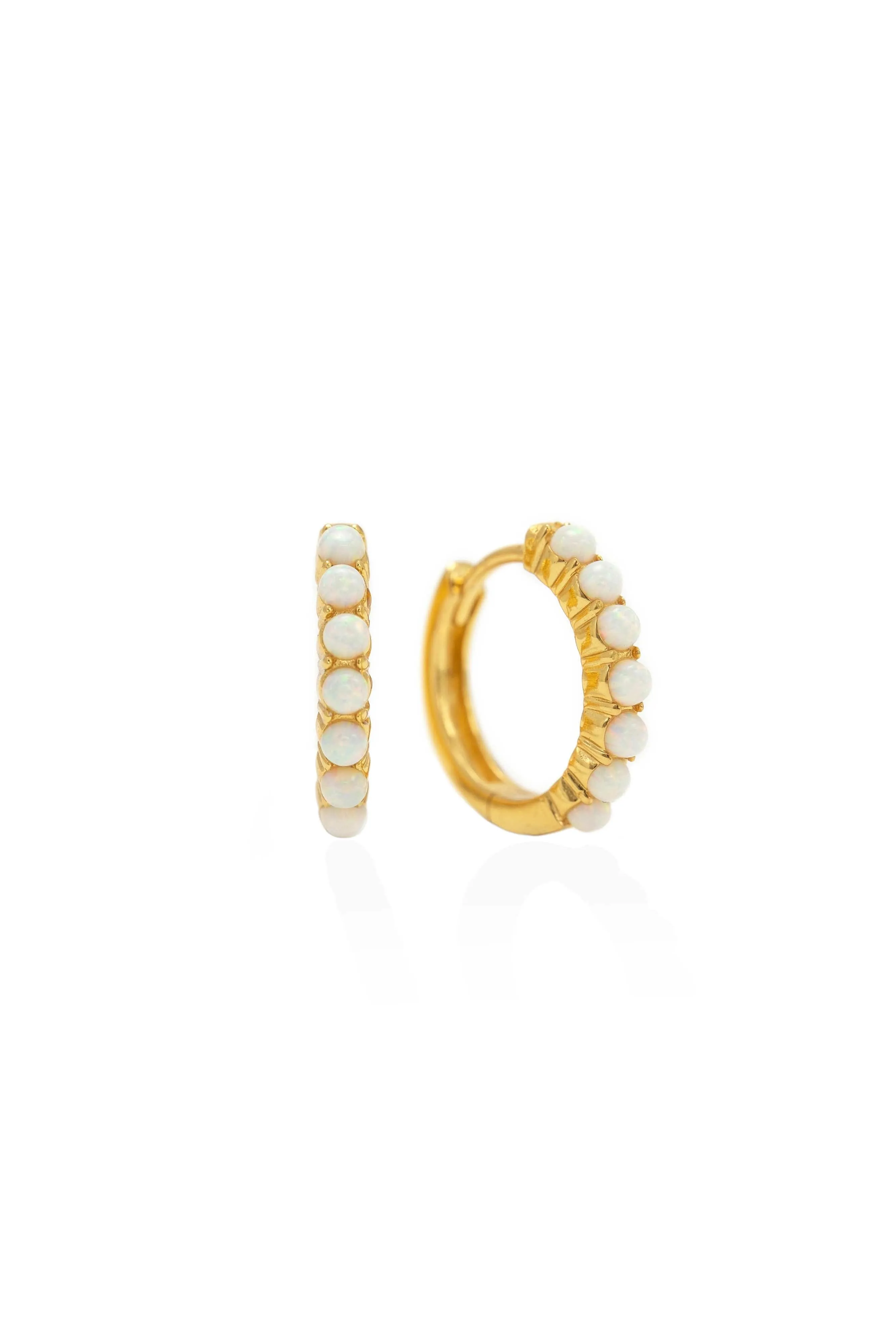 Opal 15mm Hoop Earrings