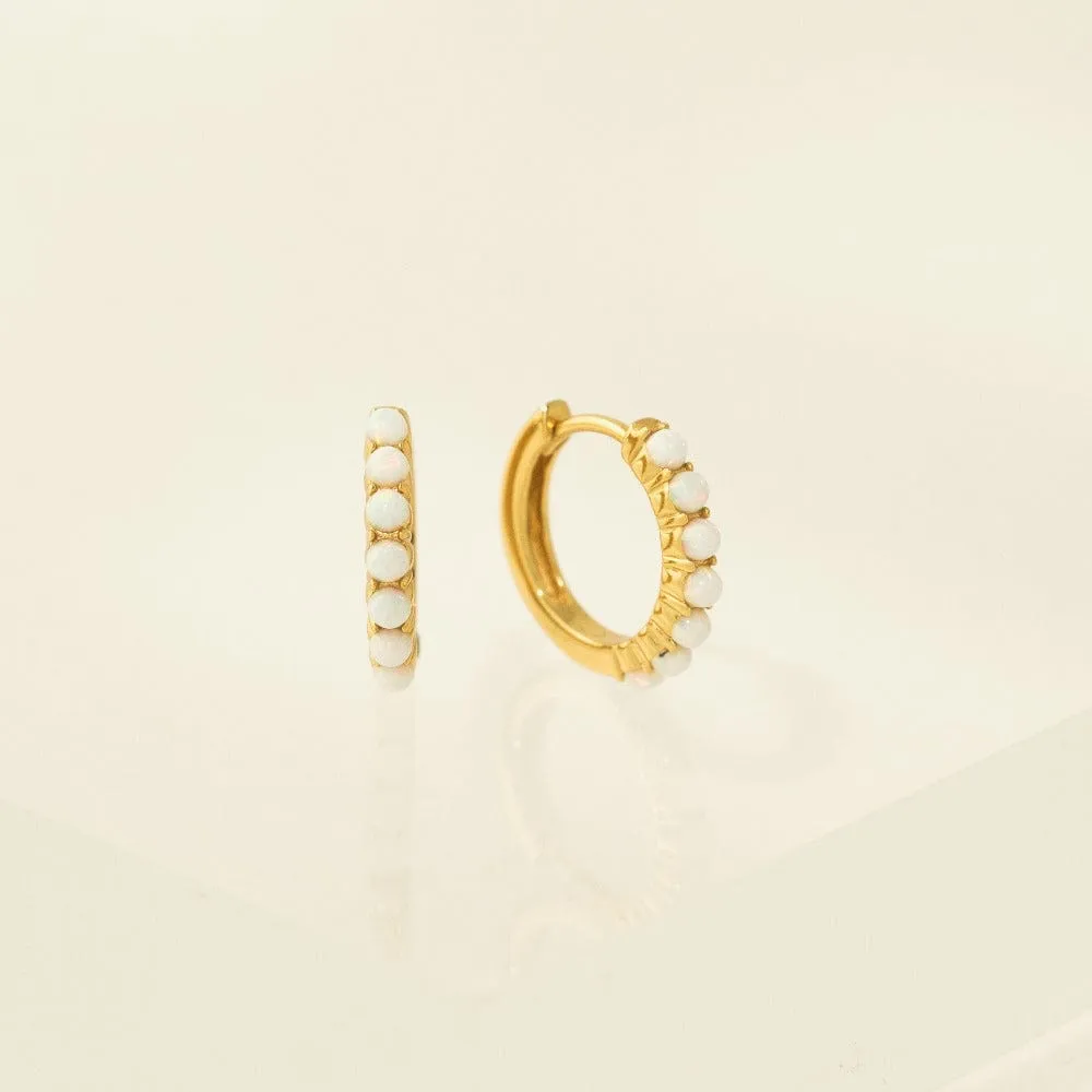 Opal 15mm Hoop Earrings