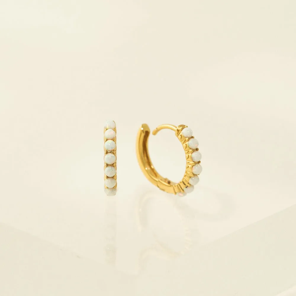 Opal 15mm Hoop Earrings
