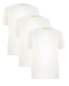 Organic Bamboo T-shirts in White - 3 for £108 (10% off)