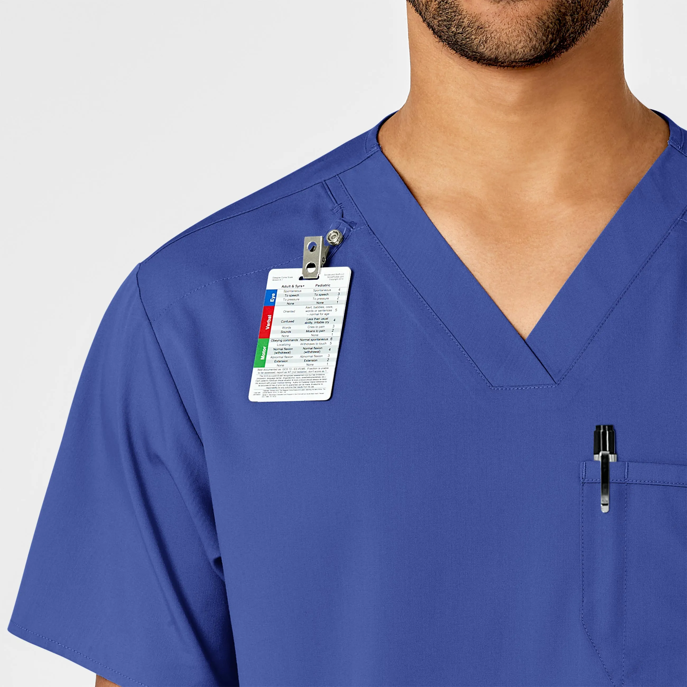 PRO Men's V-Neck Scrub Top - Galaxy Blue