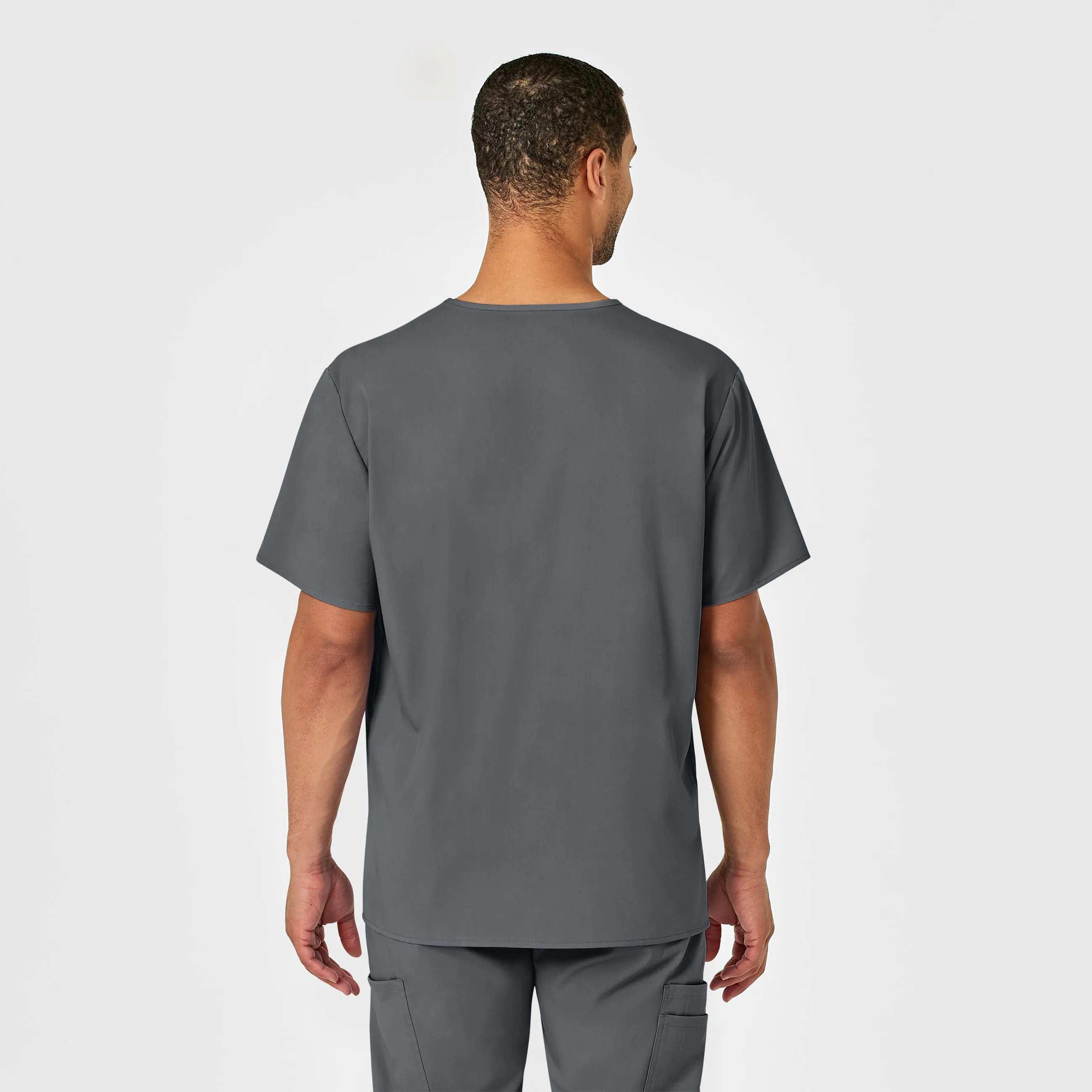 PRO Men's V-Neck Scrub Top - Pewter