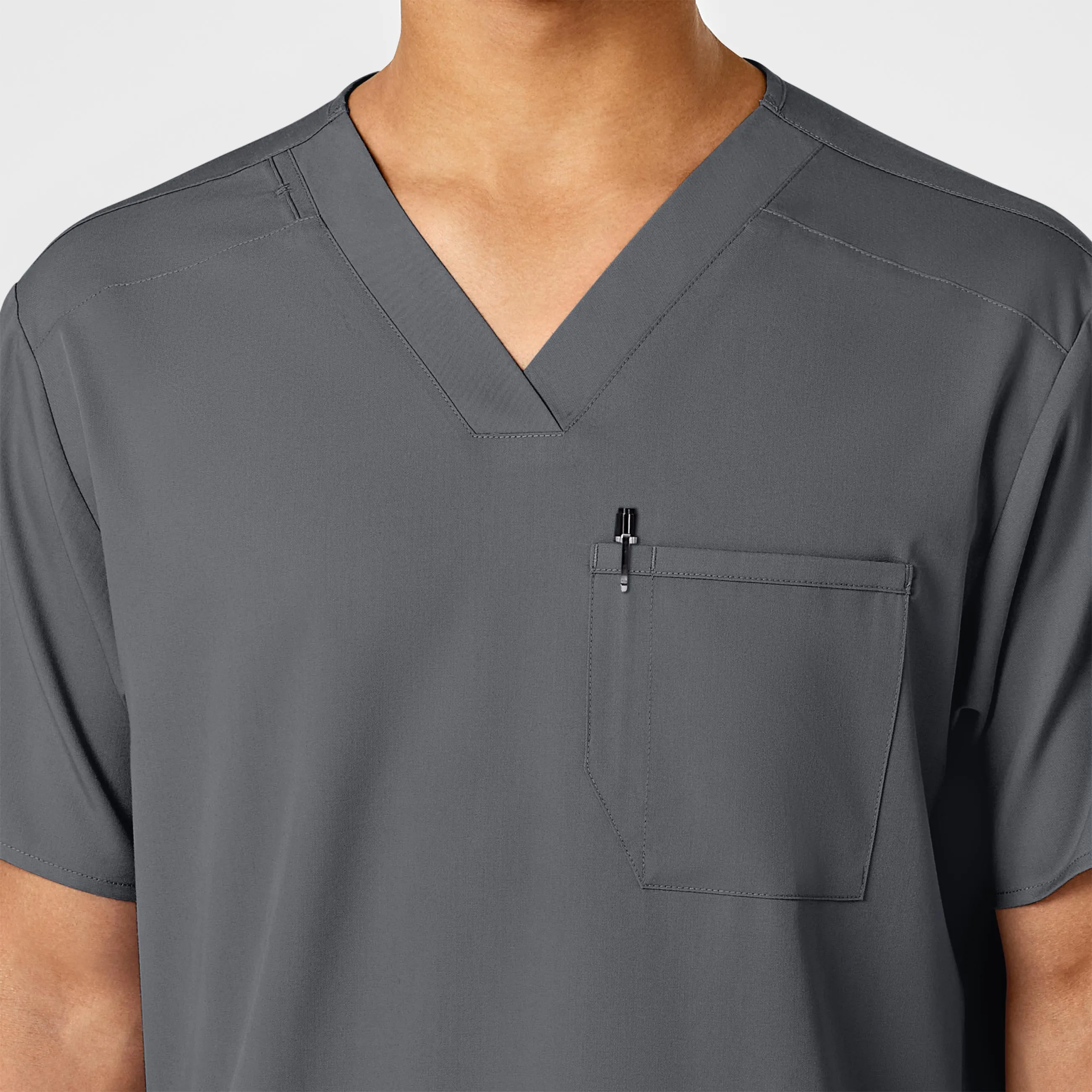 PRO Men's V-Neck Scrub Top - Pewter