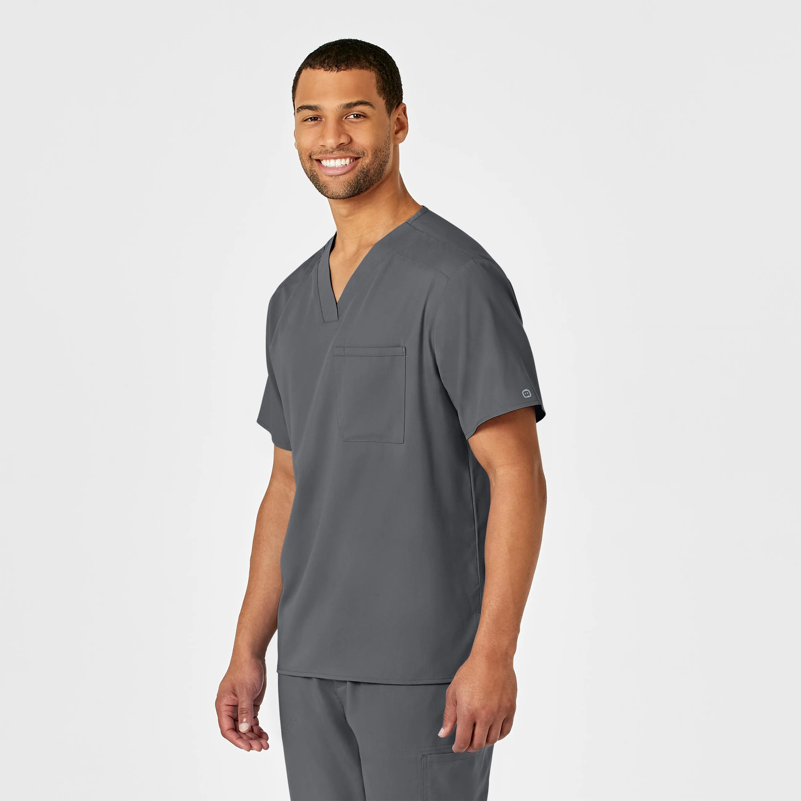 PRO Men's V-Neck Scrub Top - Pewter