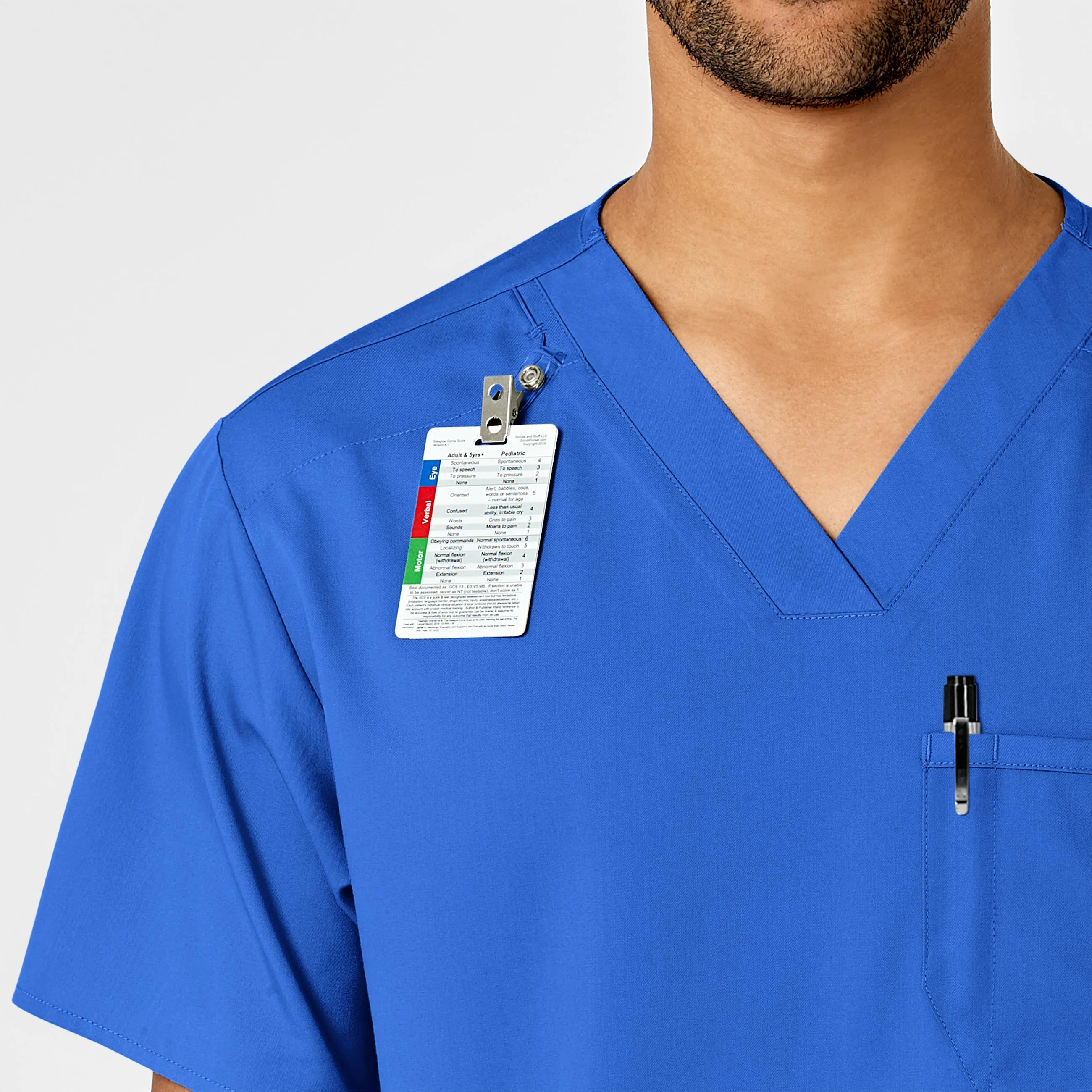 PRO Men's V-Neck Scrub Top - Royal