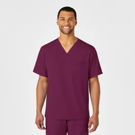 PRO Men's V-Neck Scrub Top - Wine