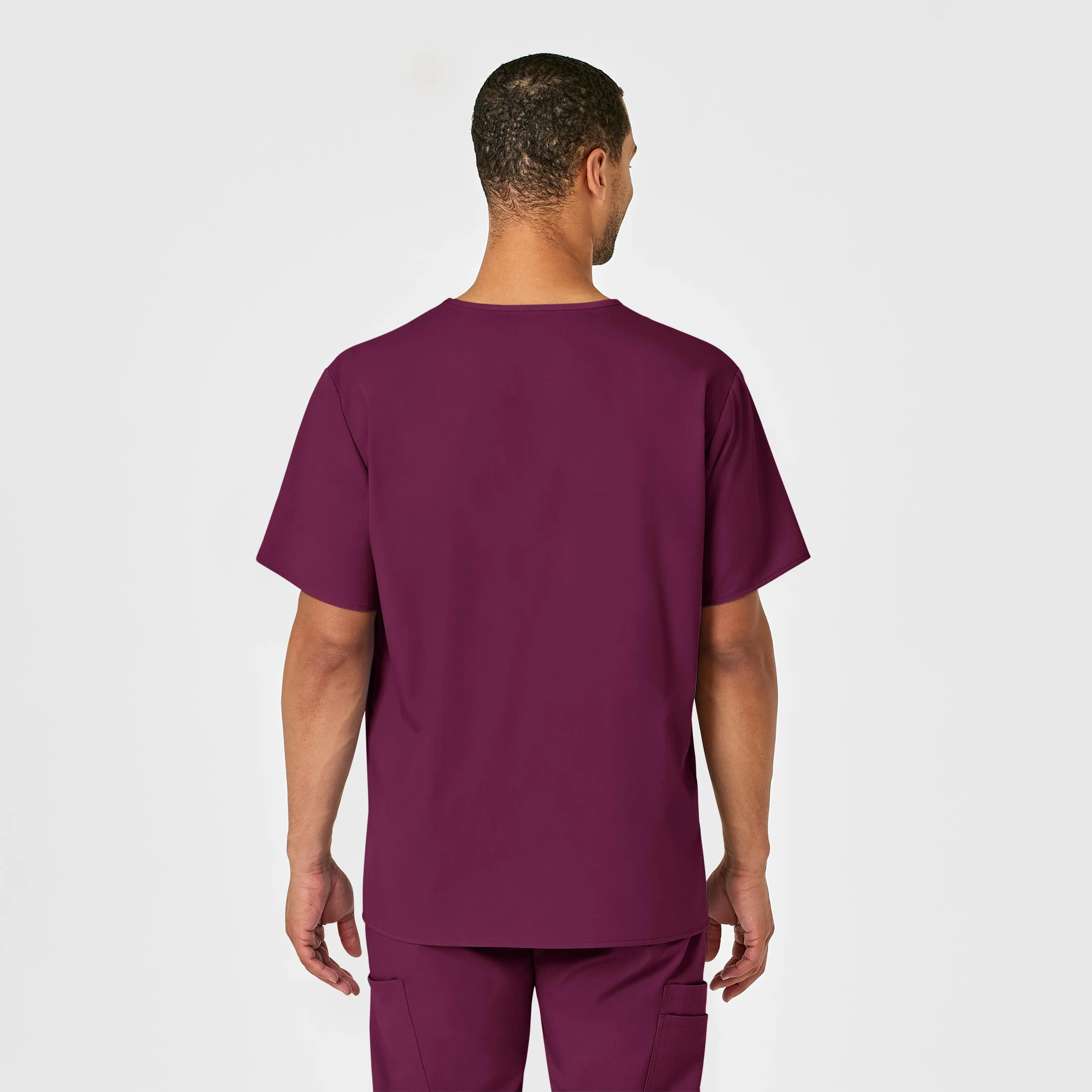 PRO Men's V-Neck Scrub Top - Wine
