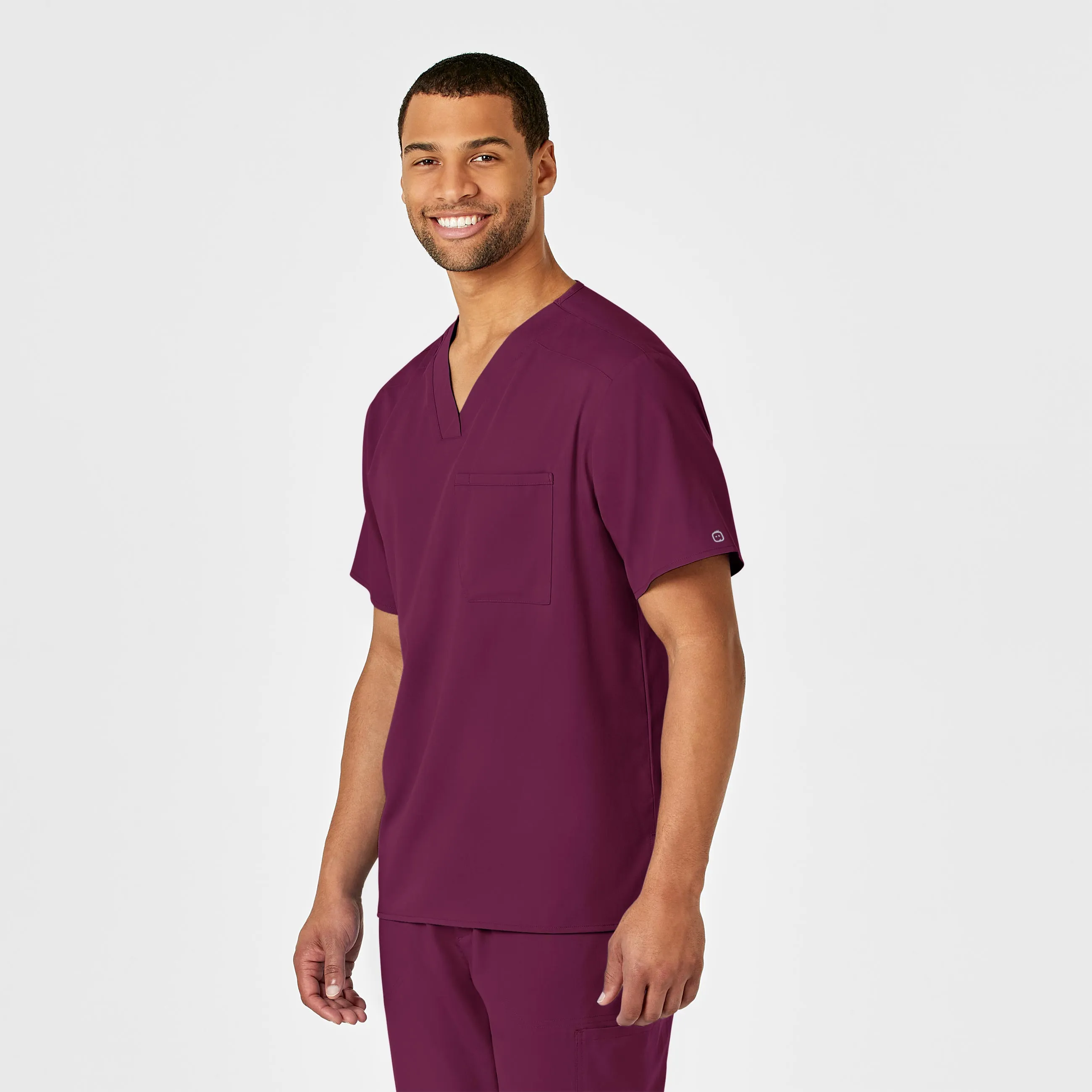 PRO Men's V-Neck Scrub Top - Wine
