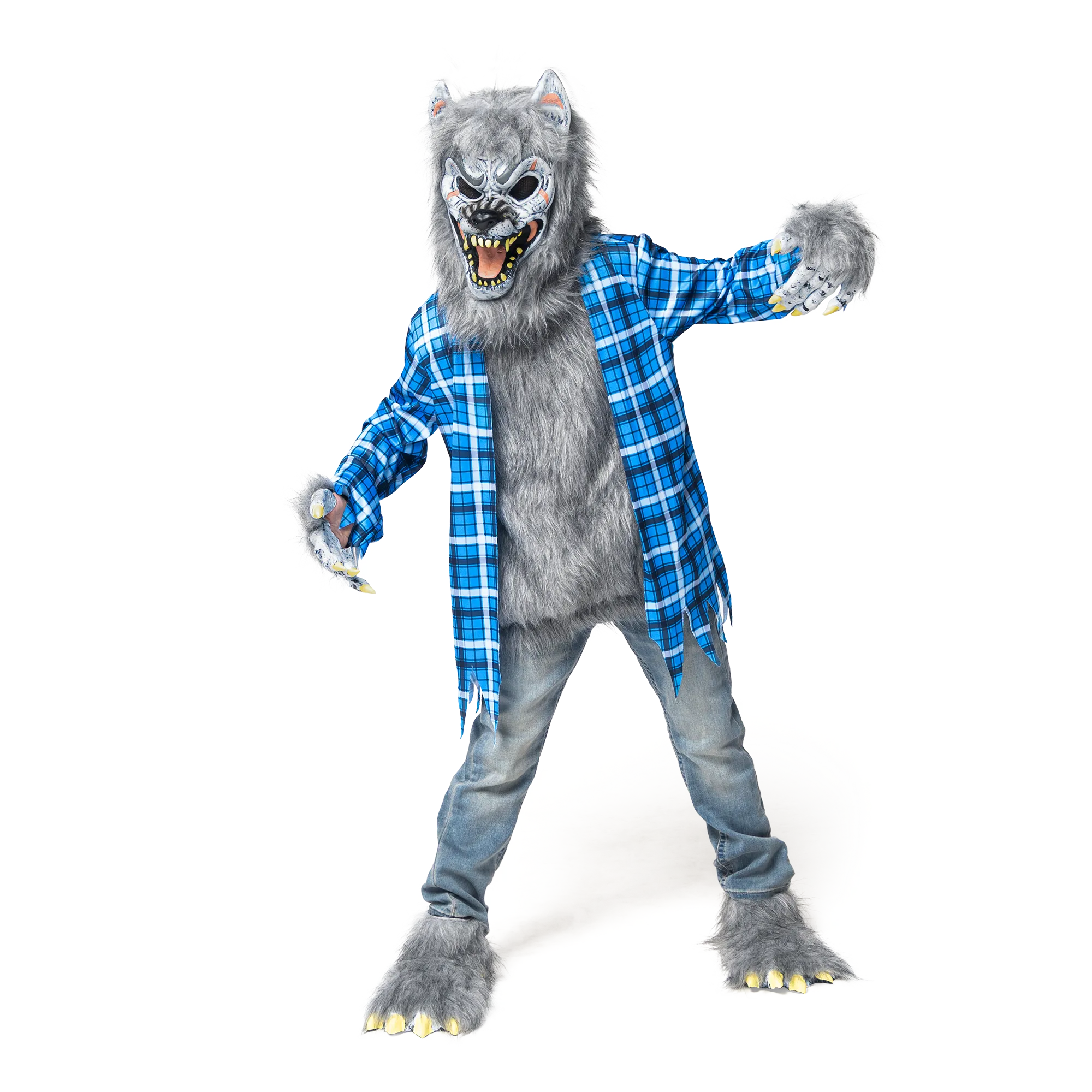 Ragged Werewolf Costume, Blue - Child