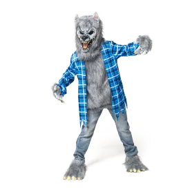 Ragged Werewolf Costume, Blue - Child