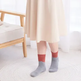 Smooth-heel socks double-layer wool blend [Waves] - 665