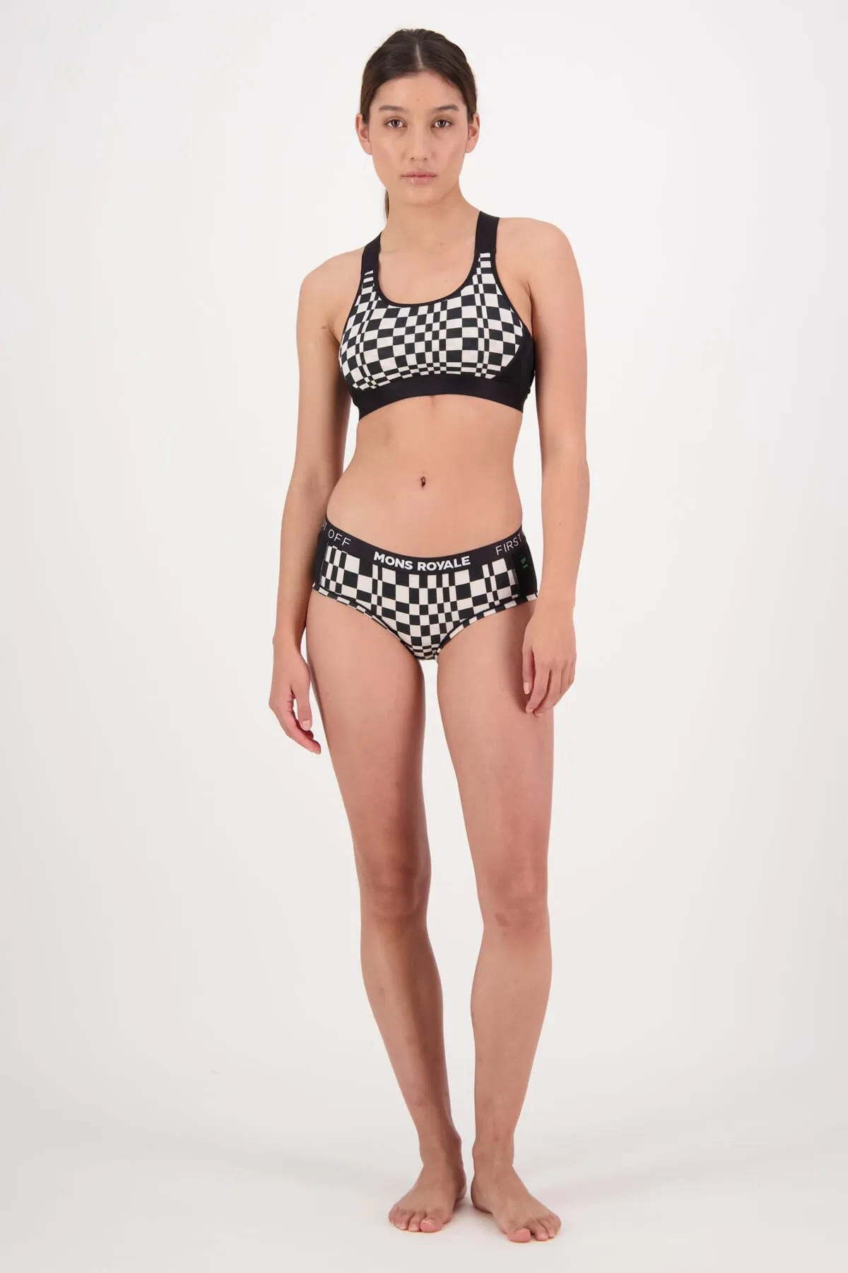 Stella Merino X-Back Bra - Checkers