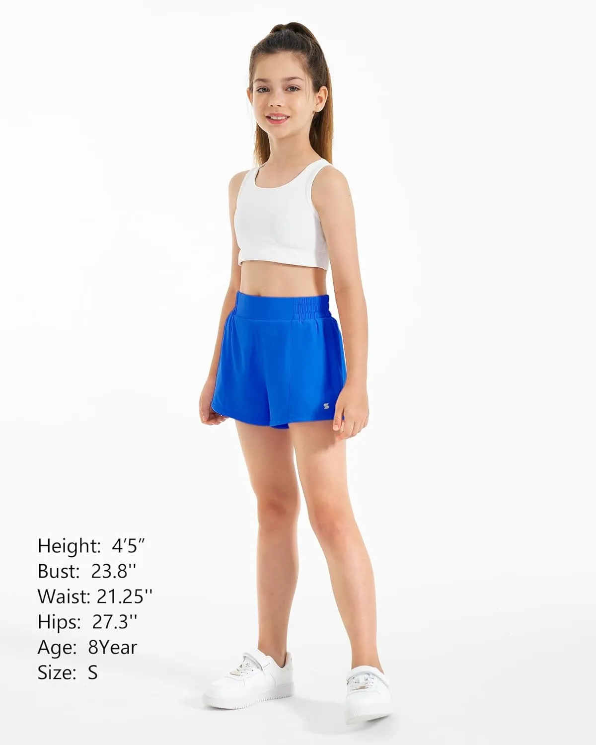 Stelle Girl's Athletic Shorts with Liner Zipper Pockets Elastic Waist Running Shorts Sports Active Shorts for Teen Kids