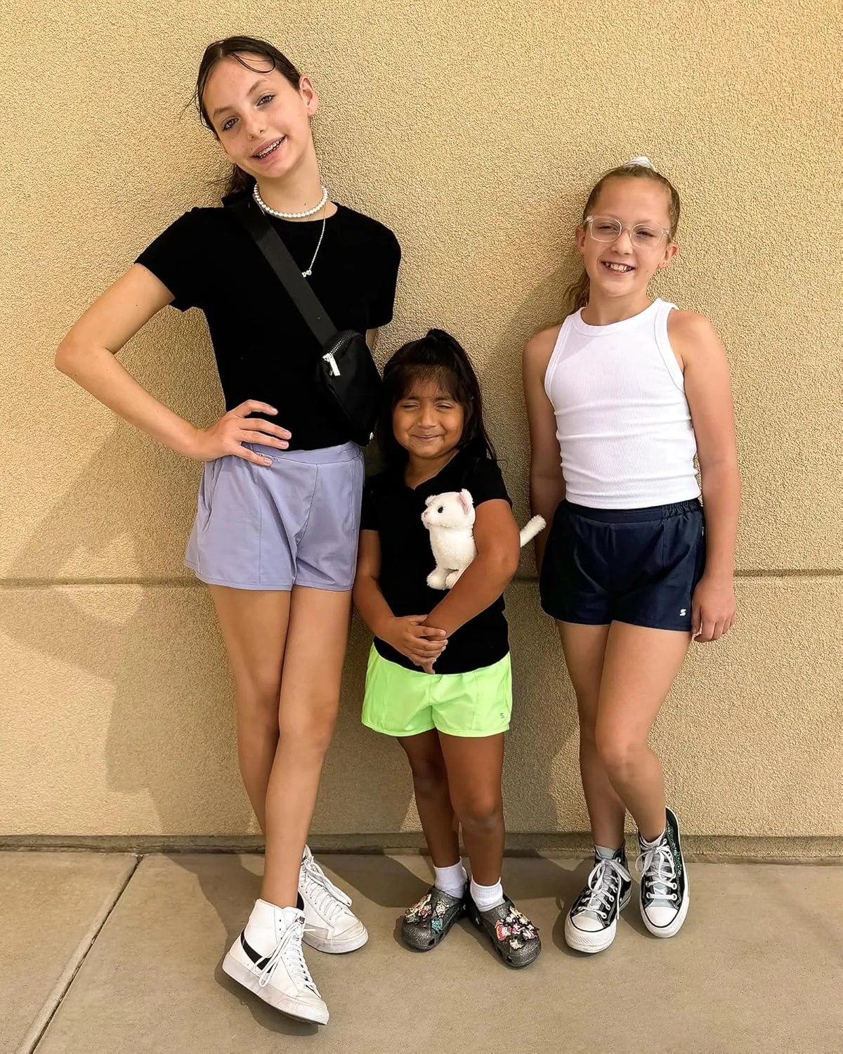 Stelle Girl's Athletic Shorts with Liner Zipper Pockets Elastic Waist Running Shorts Sports Active Shorts for Teen Kids