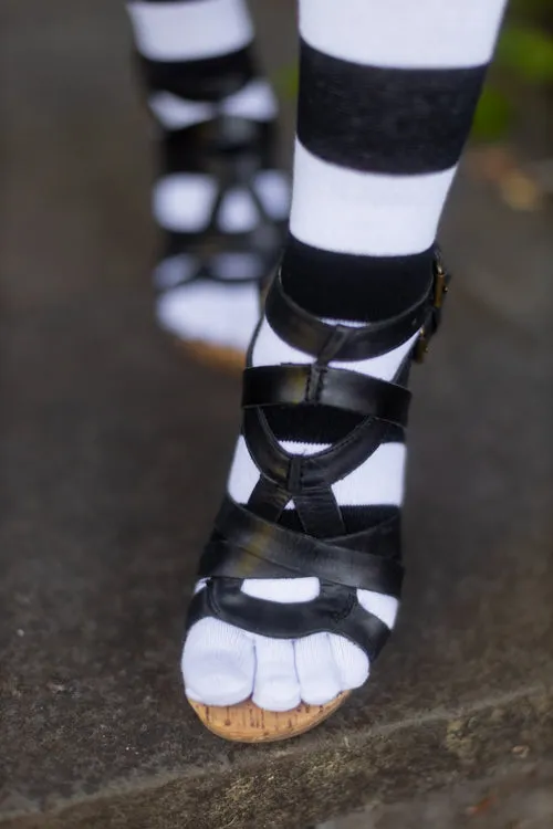 Striped Over the Knee Toe Socks