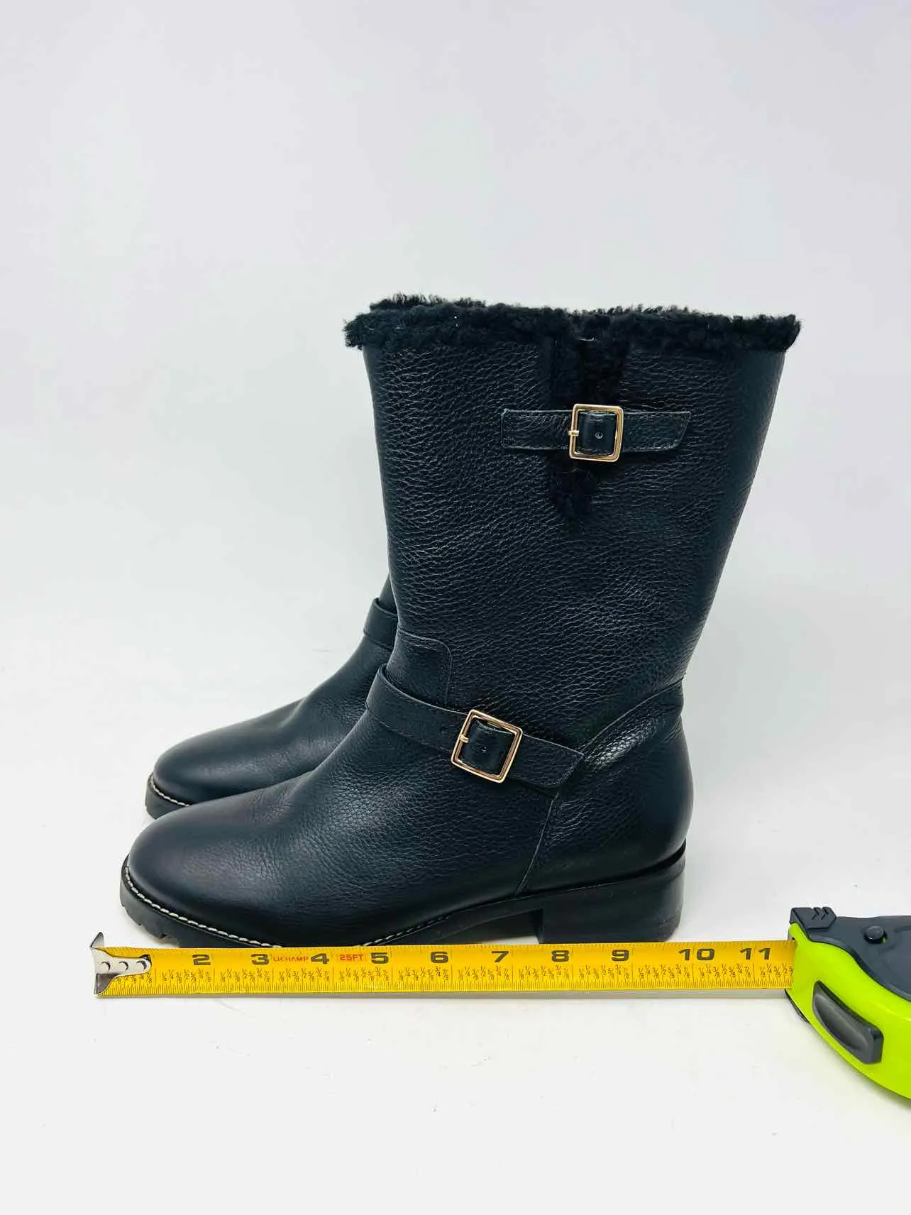 Talbots Size 8.5 Black/Silver Buckle(s) Pebbled W/ BOX!!! Shoes Boots