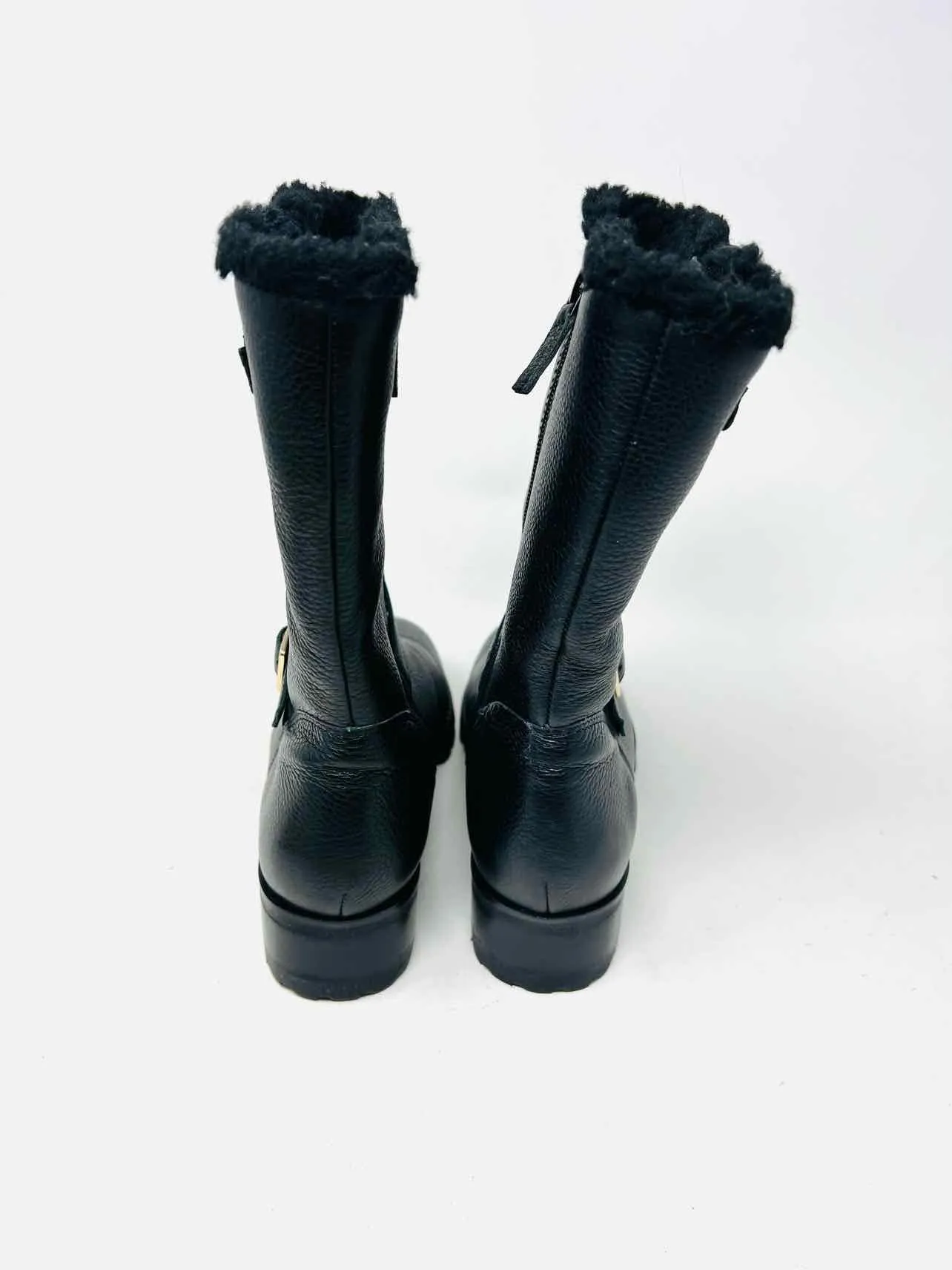 Talbots Size 8.5 Black/Silver Buckle(s) Pebbled W/ BOX!!! Shoes Boots