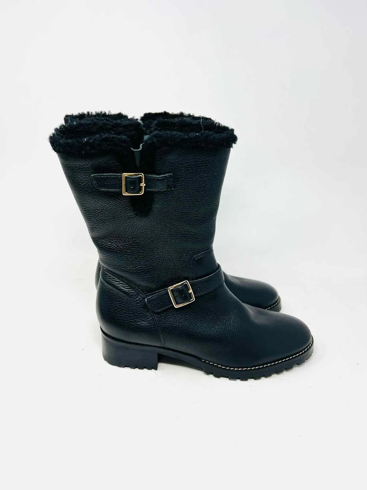 Talbots Size 8.5 Black/Silver Buckle(s) Pebbled W/ BOX!!! Shoes Boots