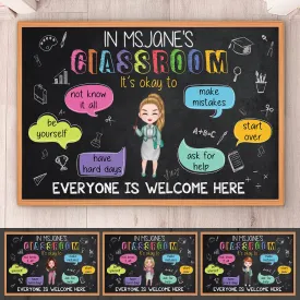 Teacher - In My Classroom Everything Is Okay - Personalized Doormat (VT)