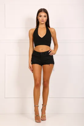 Tori Mid Rise Hotpants - Black