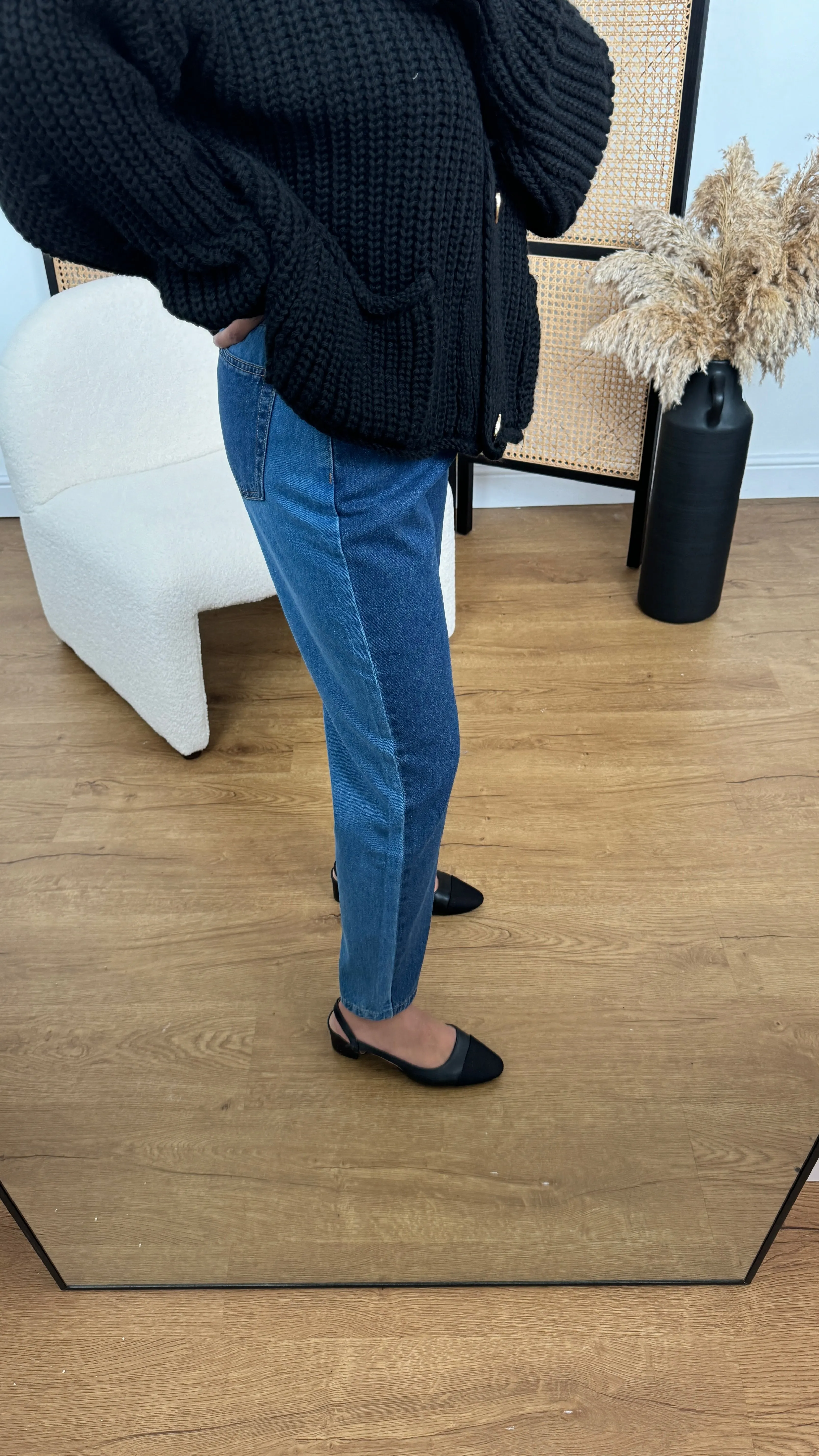 Two tone denim jeans